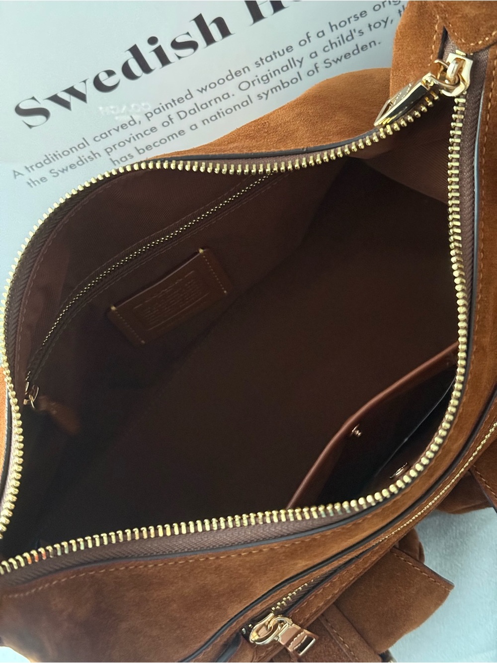 coach Allison Zip Top Shoulder Bag Gold/Warm Brown CFO84 - Picture 10 of 11